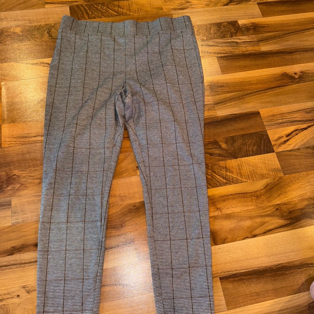 LOFT Petites Plaid Career Pants‎ Pull On Stretch Comfortable LP office holiday